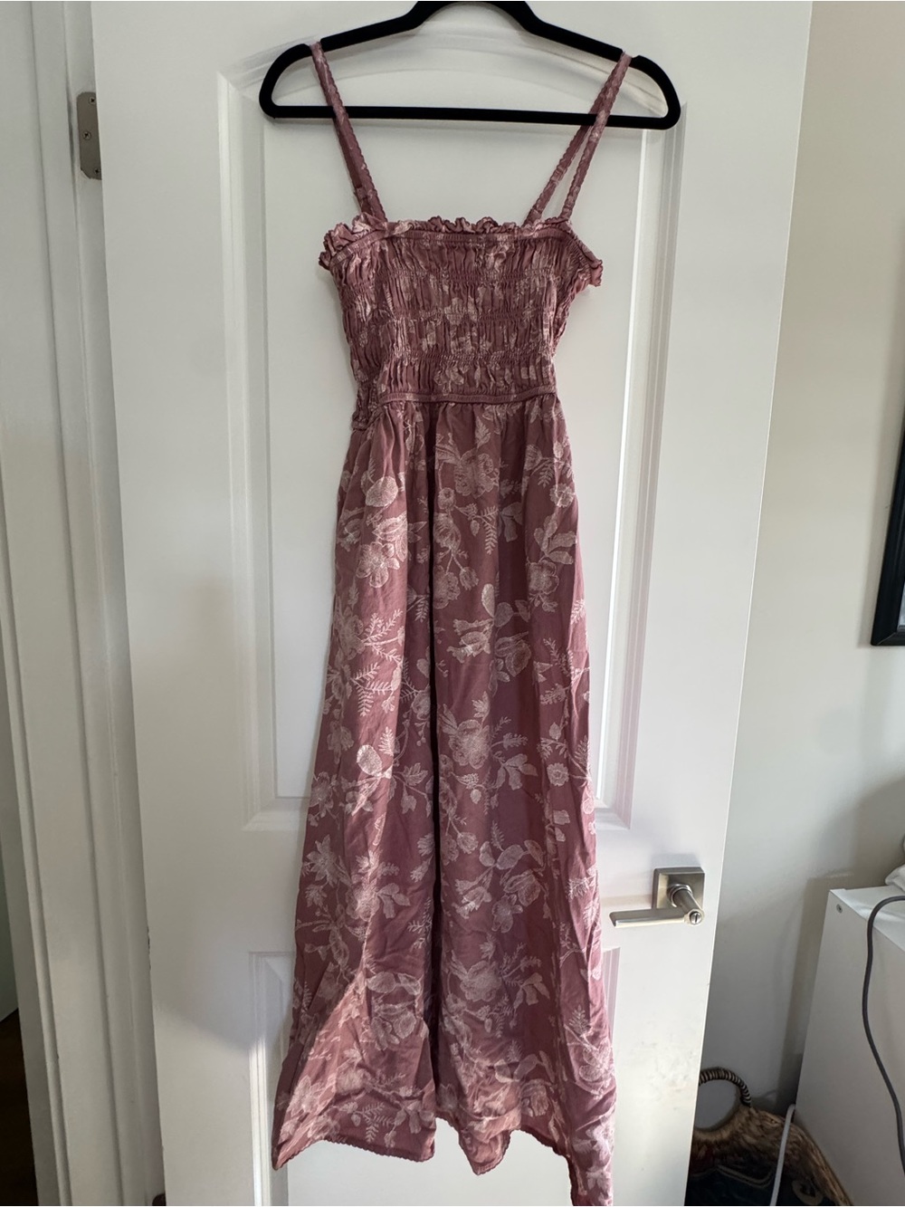 Universal Thread Mauve Floral Smocked Maxi Dress